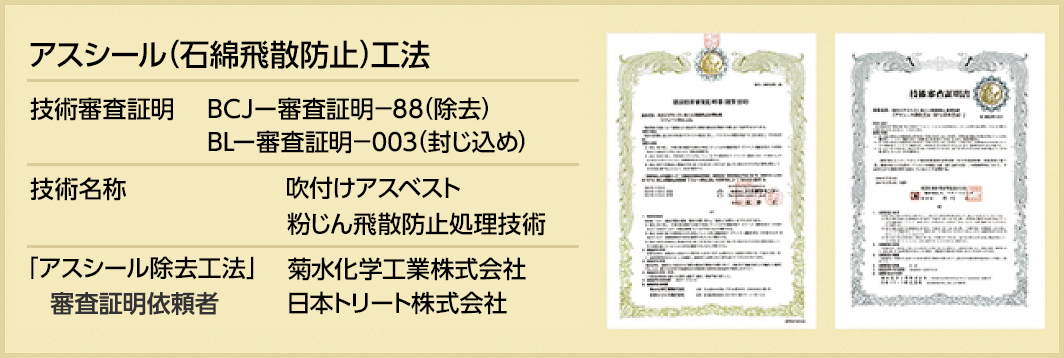 アスシール（石綿悲惨防止）工法